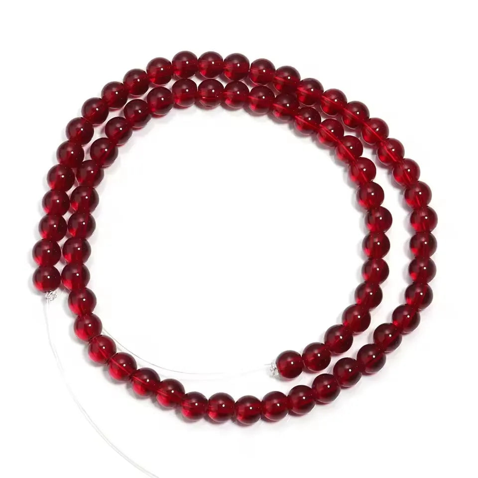 1Strand 4/6/8/10mm Red Garnet Color  Red Garnet  Loose Spacer Bead for Jewelry Making DIY Charms Bracelet Necklace Accessories