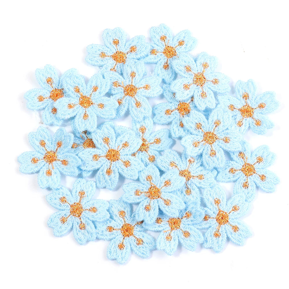20Pcs/pack Colorful Flower Appliqued Cherry Blossoms Embroidery