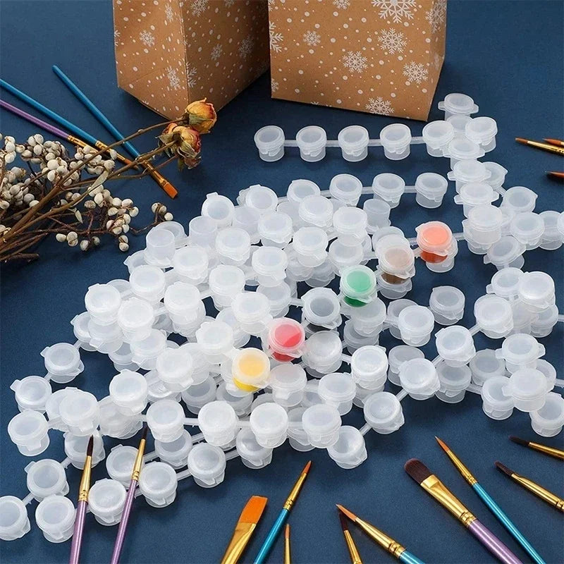 10Strips Empty Paint Pot Empty Acrylic Mini Container