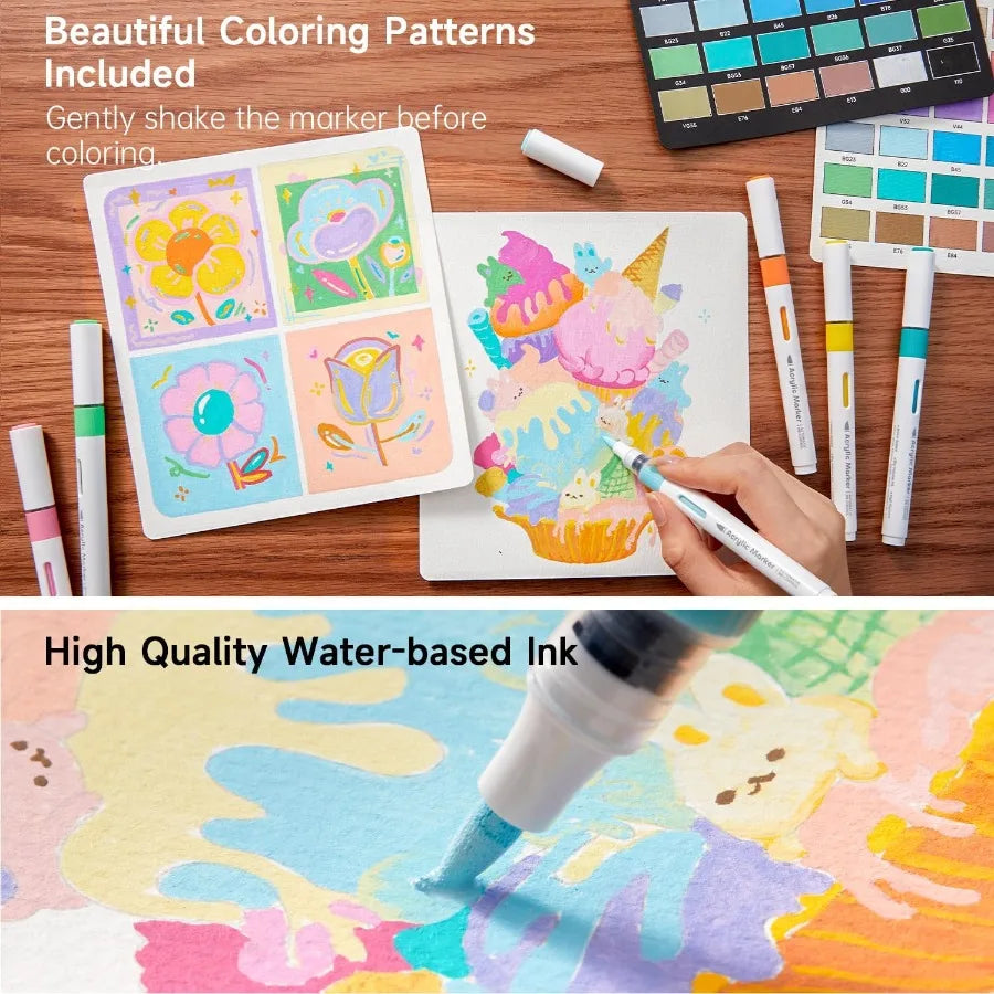 Students Automatic Ink Control Acrylic Paint Markers 36 Colors