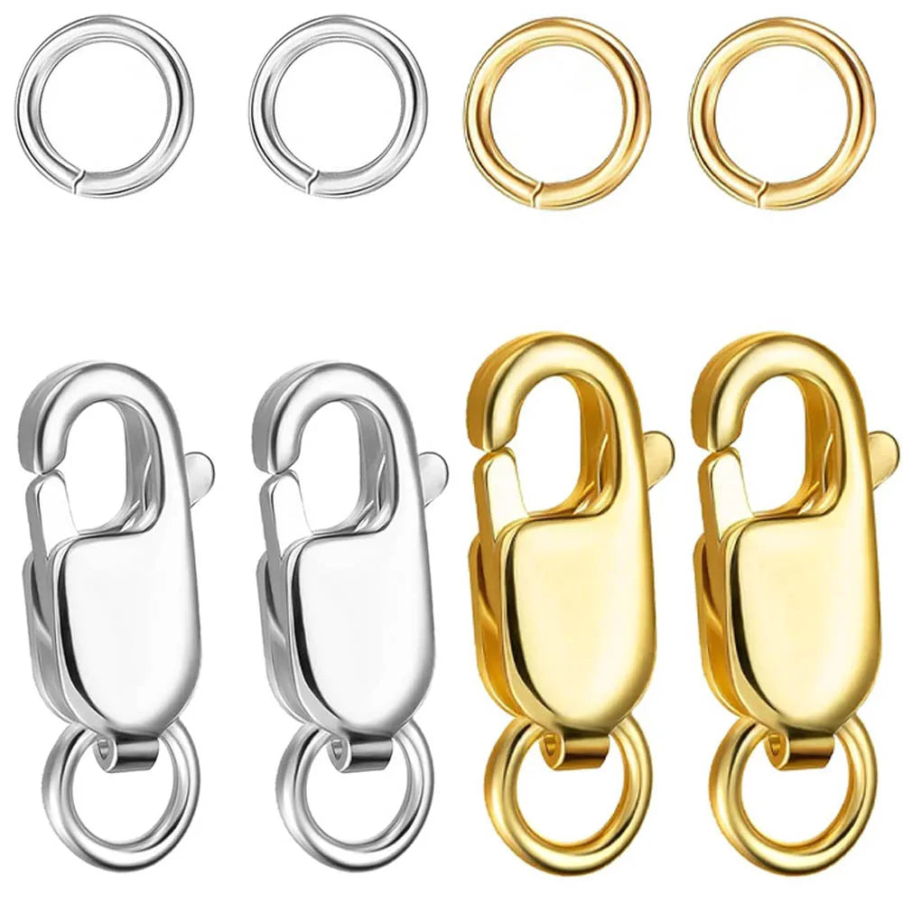 Stainless Steel Lobster Clasp with Closed Jump Rings