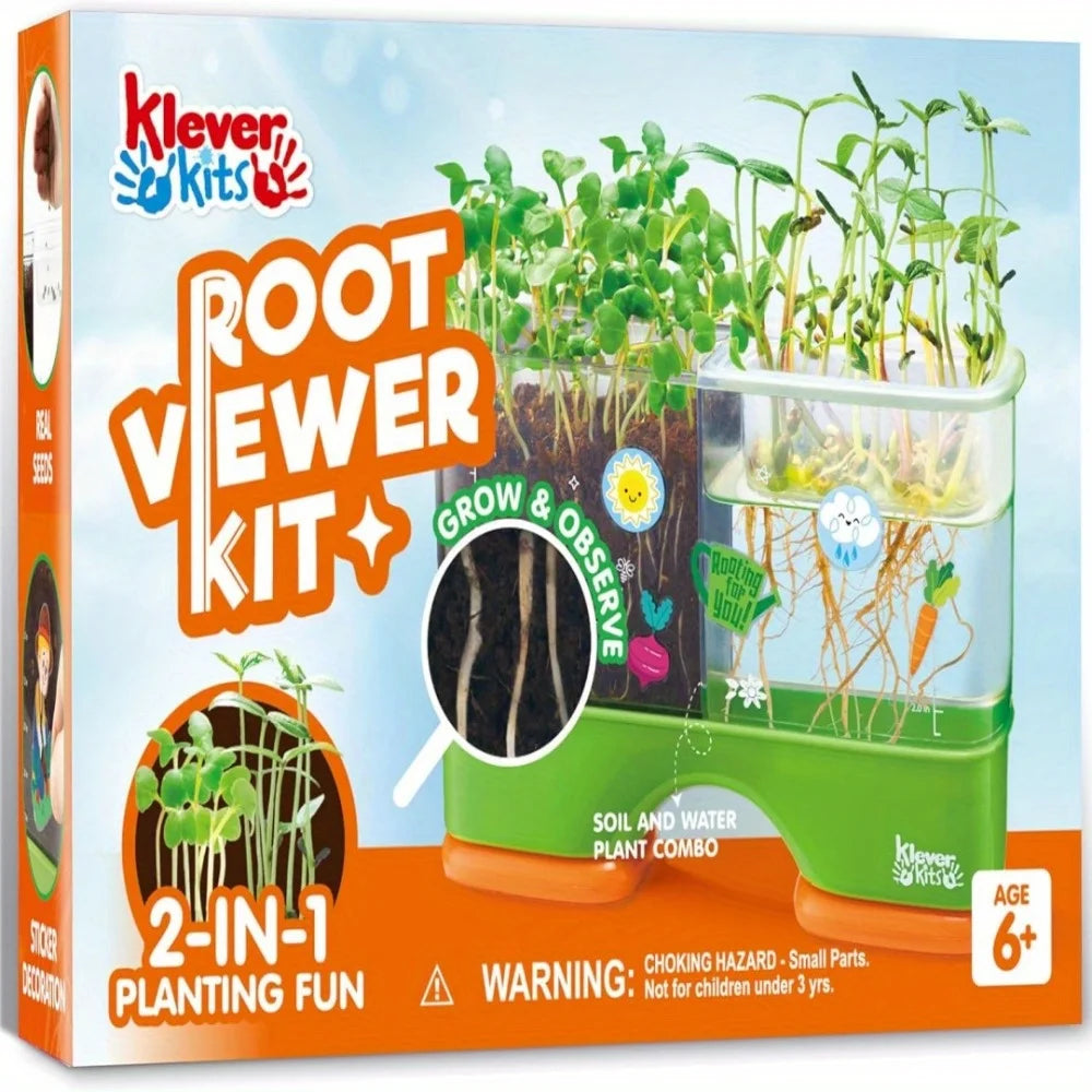 2 in 1 Root Viewer Planting Science Kit for Kids Aged 6+  Learning Gifts, Soil Hydro Observation