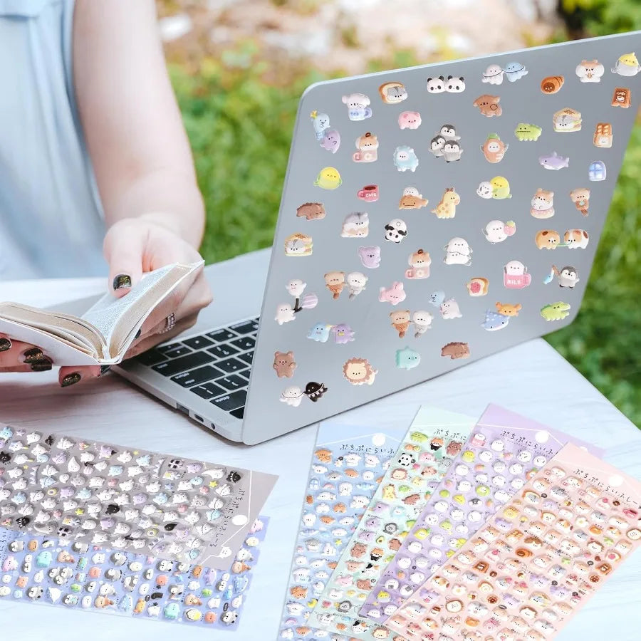 600+ Cute Mini Puffy Stickers - great for teens laptop, phone cases or glass cases and school supplies. Set for Girls Adults