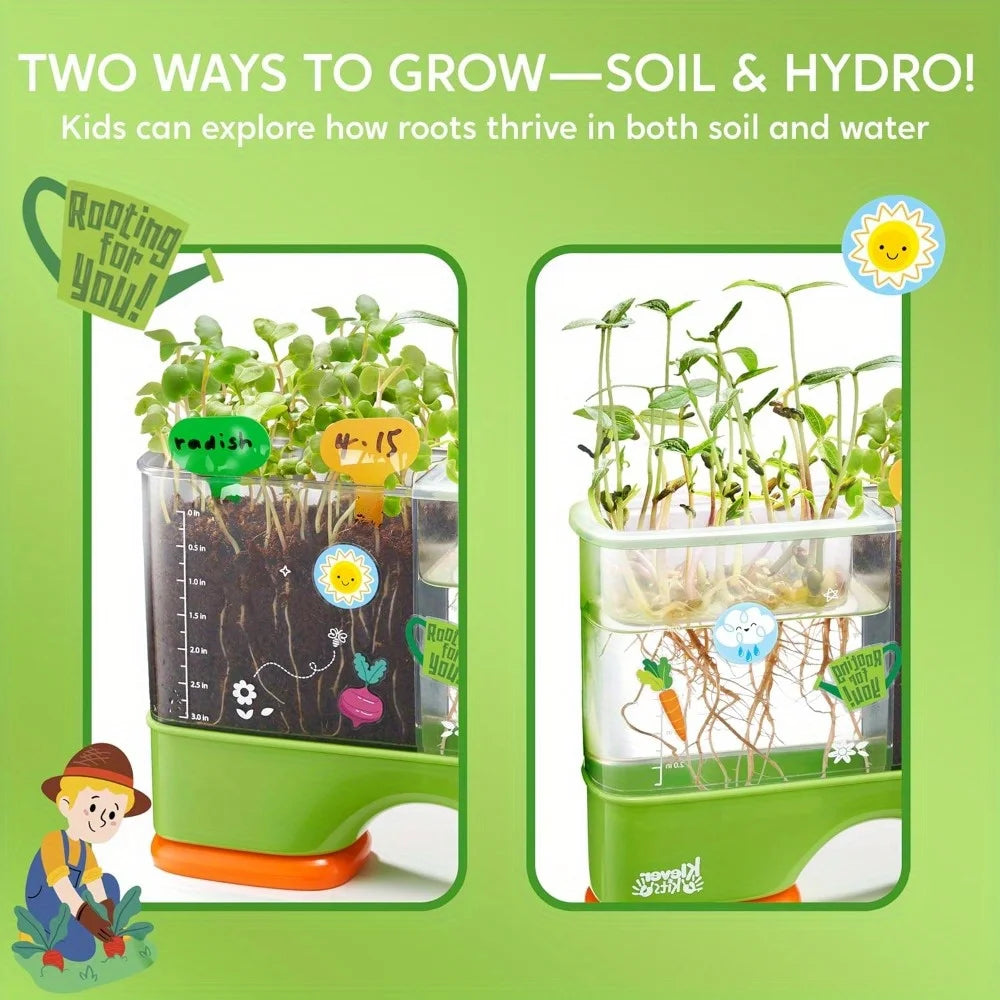2 in 1 Root Viewer Planting Science Kit for Kids Aged 6+  Learning Gifts, Soil Hydro Observation
