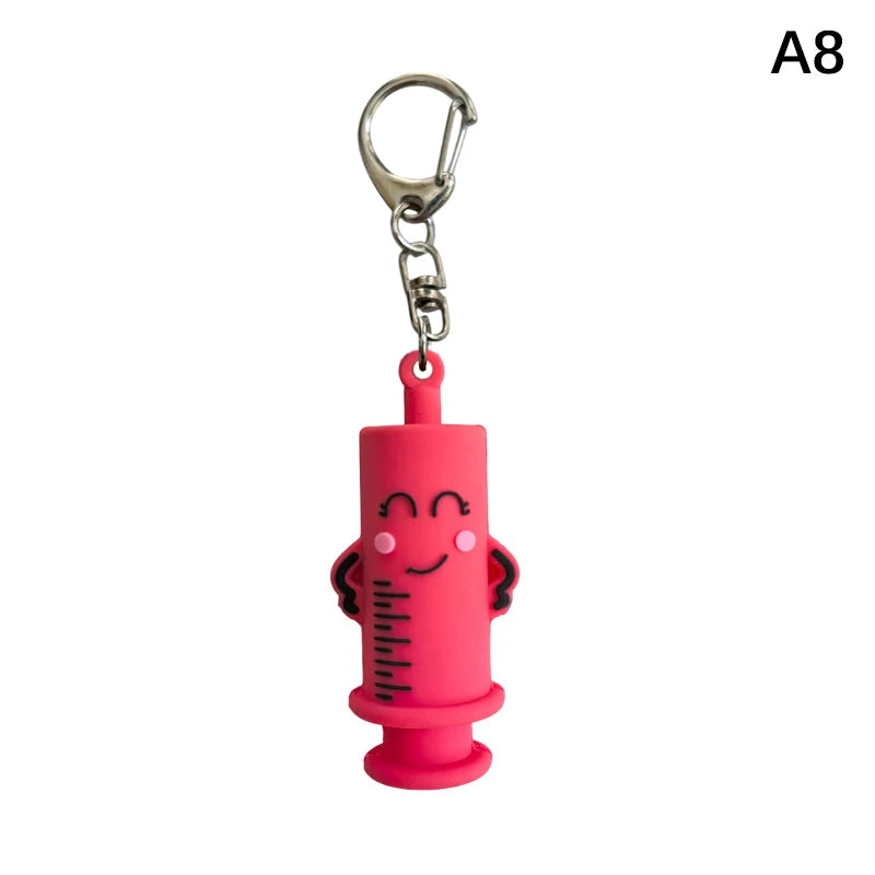 1PCS PVC Ampoule Bottle Opener Keychain Syringe-Shaped Cutter Nurse Doctor Aid Medication Vial Breaker Tool