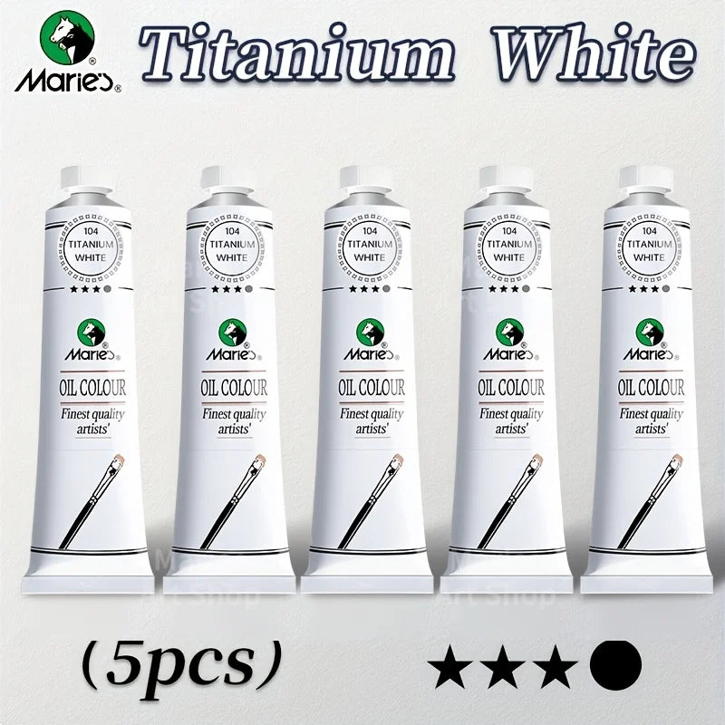 5pcs Marie's Oil Paints Set Vibrant Colors, Professional.