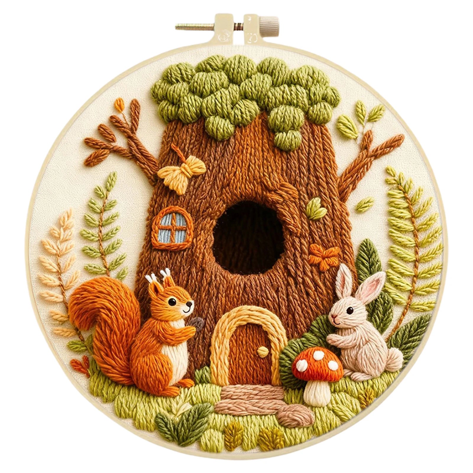 Autumn DIY Embroidery Kit with Embroidery Hoop, Practice Kit for Beginners Craft Lovers Gift