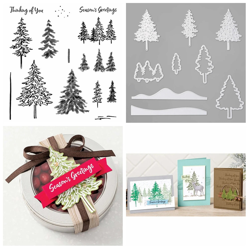 In The Pines Christmas Tree Clear Stamps and Cutting Dies