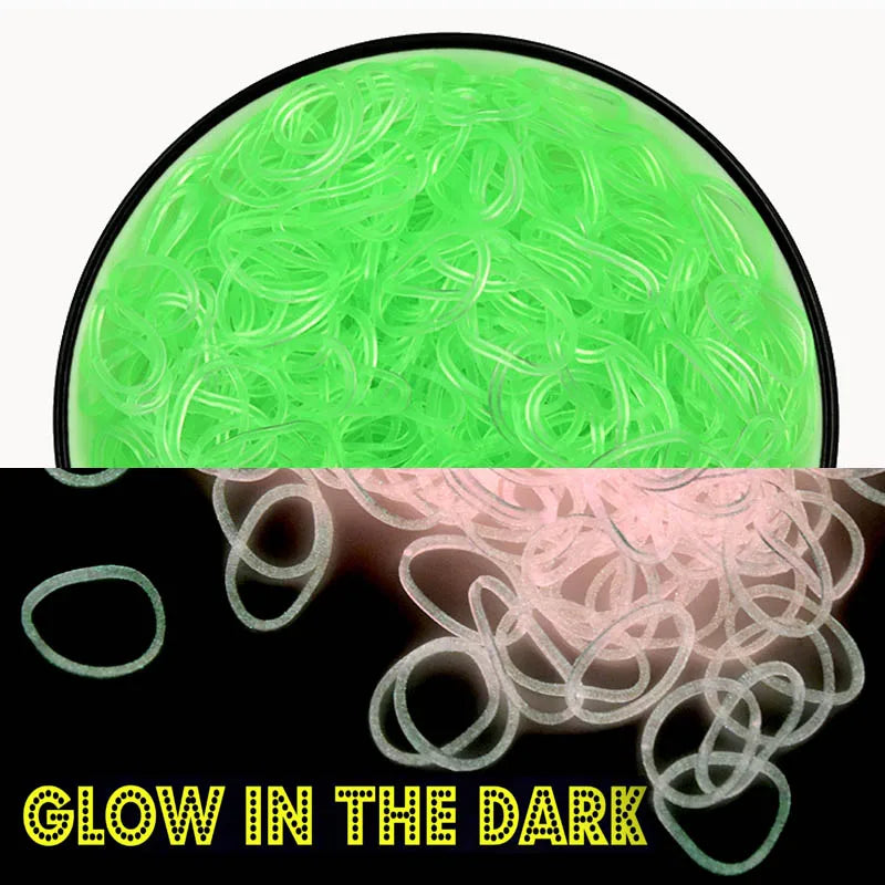 600Pcs Fluorescent Glow Luminous Bracelets DIY Rubber Loom Bands
