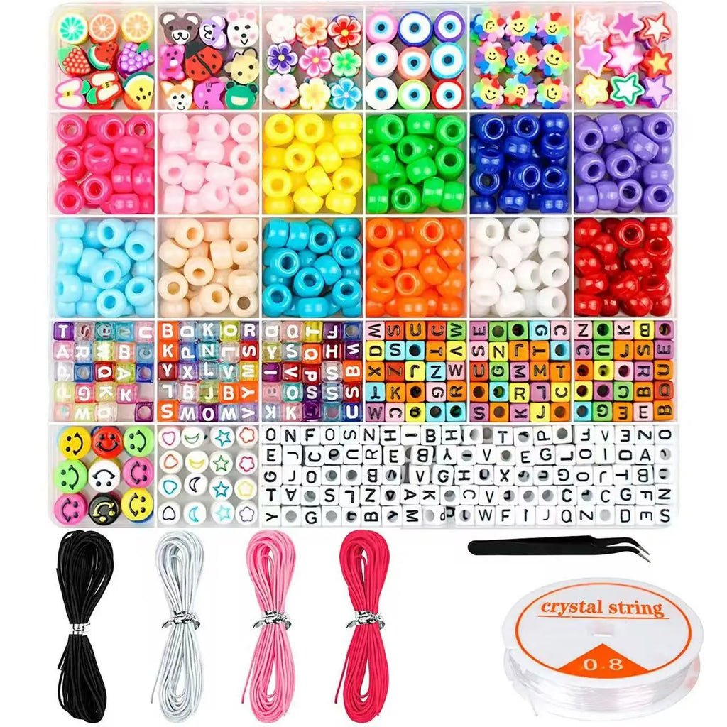 Handmade Jewelry Set Polymer Clay Beads Set Rainbow Color