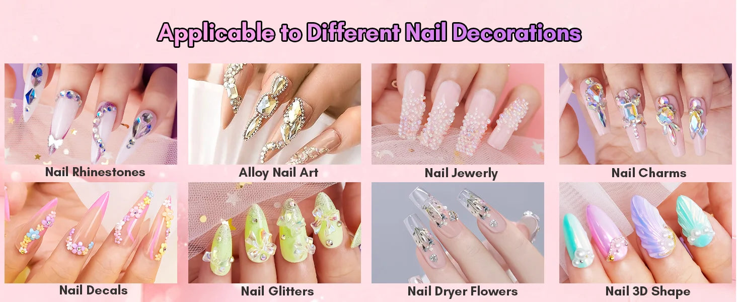 Nail Rhinestone Glue Set - for 3D Art Design Super Strong Adhesive