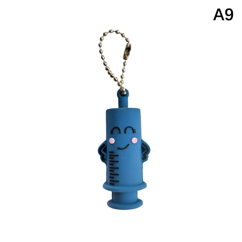 1PCS PVC Ampoule Bottle Opener Keychain Syringe-Shaped Cutter Nurse Doctor Aid Medication Vial Breaker Tool