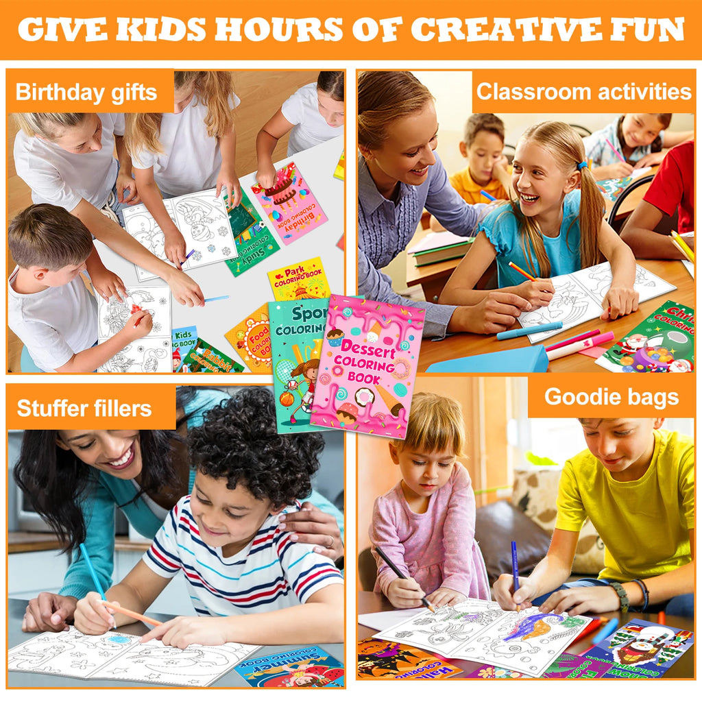 48 Pack Small Coloring Books for Kids Ages 4-8, 8-12, Bulk Coloring Books for Kids, Kids Birthday Party Gifts Classroom