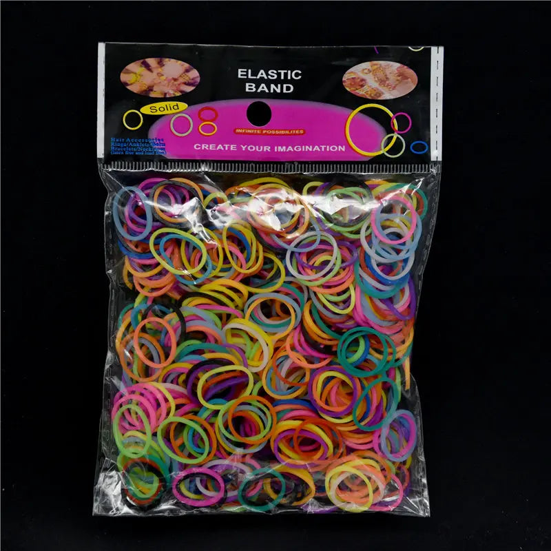 New Loom Rubber Bands Bracelet for Kids or Hair Rainbow Rubber Loom Bands