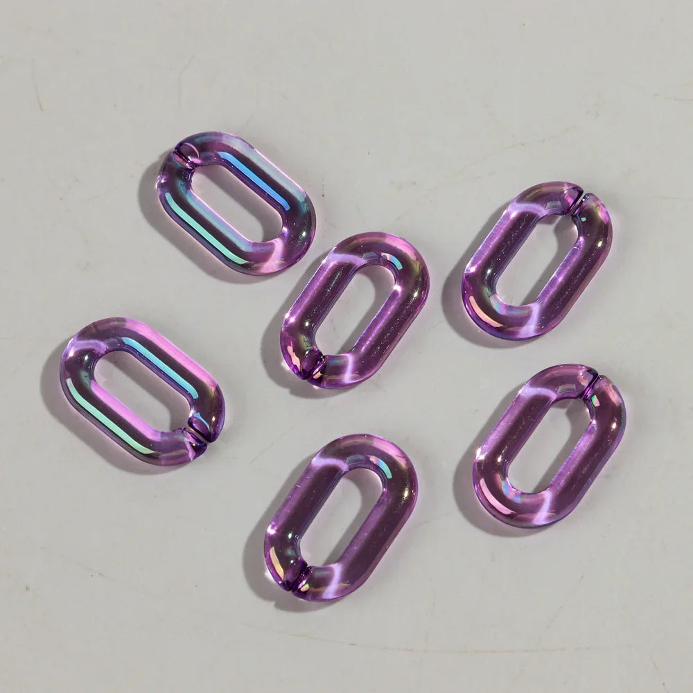 Colorful 20pc Transparent Oval LinkOval Link Chain Beads