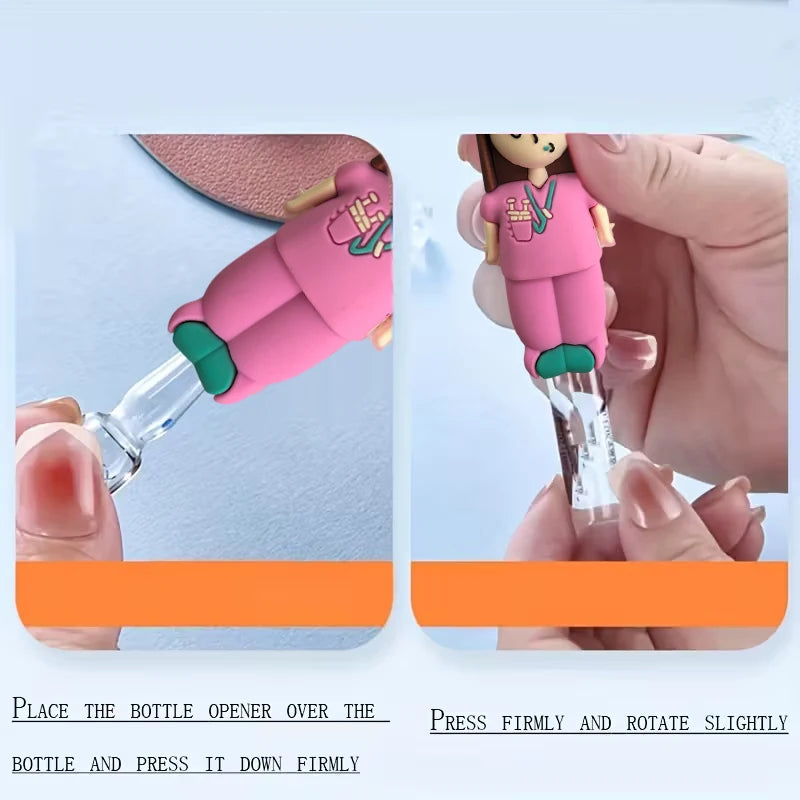 1PCS PVC Ampoule Bottle Opener Keychain Syringe-Shaped Cutter Nurse Doctor Aid Medication Vial Breaker Tool