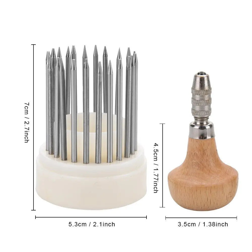 23Pcs/set Beading Tool Diamond Stone Pearl Grain Wood Handle