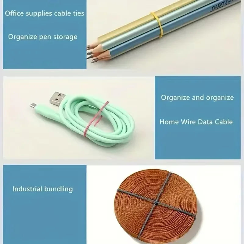 100/200 Pieces Cassette Type Multi-color Rubber Band Diameter 38mm For Office Supplies School Elastic Bands 2030