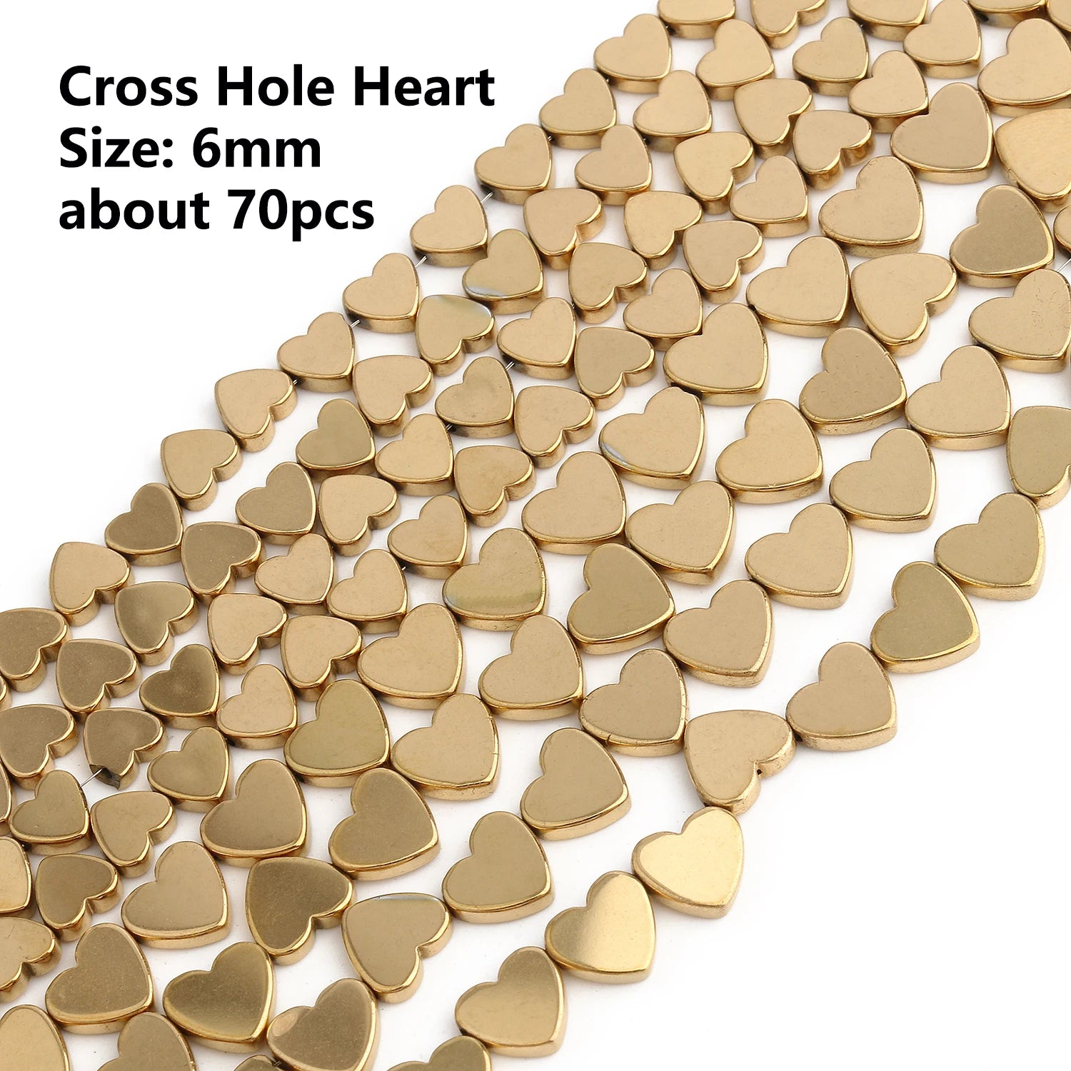 Color Retention Real Gold Plated Hematite Bead Irregular Heart Cube Rondelle Spacer Beads For Jewelry Making Diy Bracelet 15inch