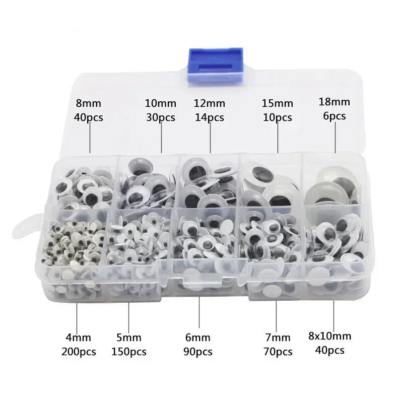 210-800PCS Self Adhesive Doll  Eyes for DIY Craft Toys Googly Wiggly Eyes Scrapbooking Decor Craft Supplies 4/5/6/7/8/10/12mm