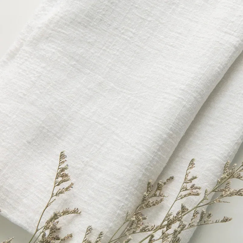 Soft Thin Linen Cotton Fabric Solid Color Organic Material Pure Natural Flax For Sewing
