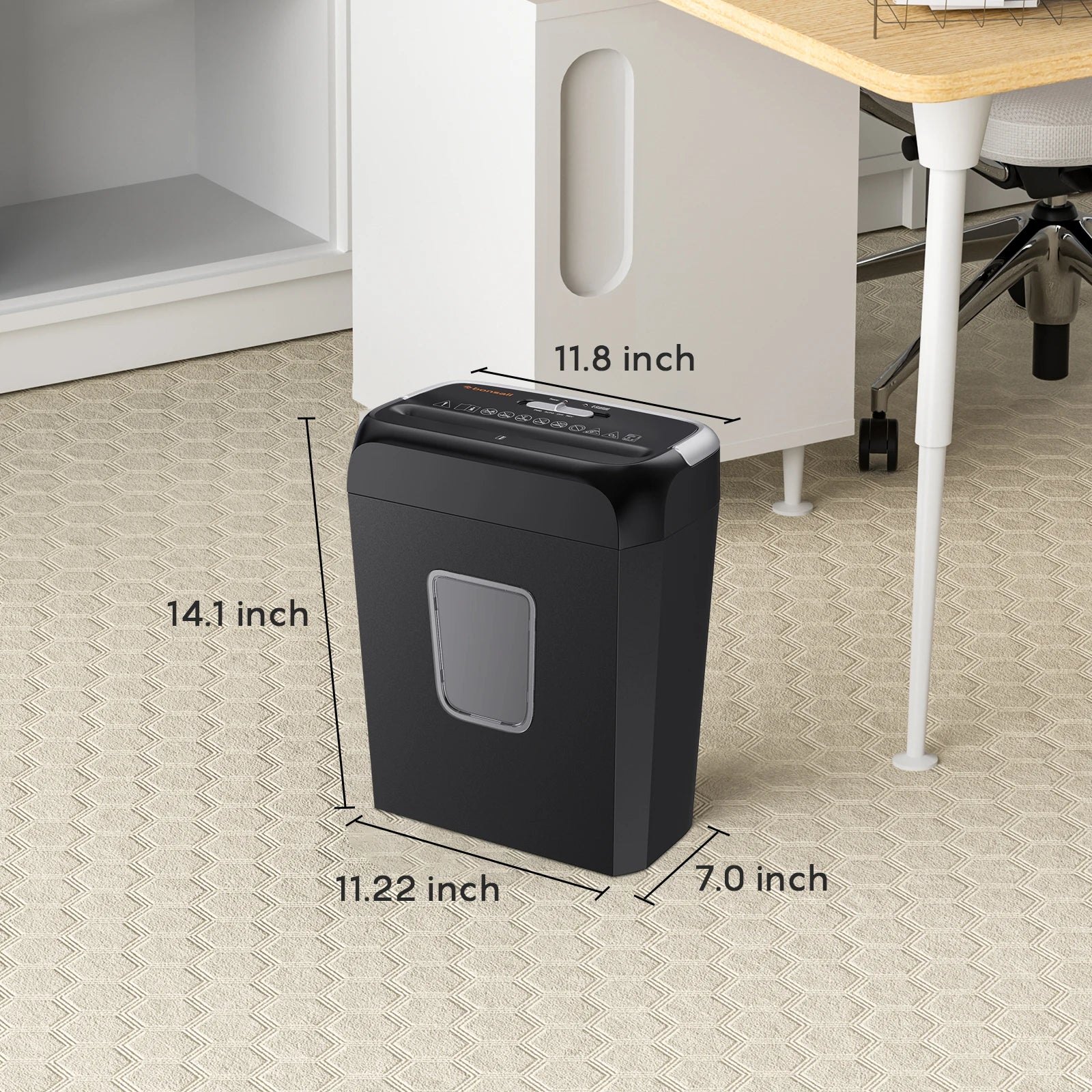 Bonsaii 6-Sheet Cross Cut Paper Shredder Home Office