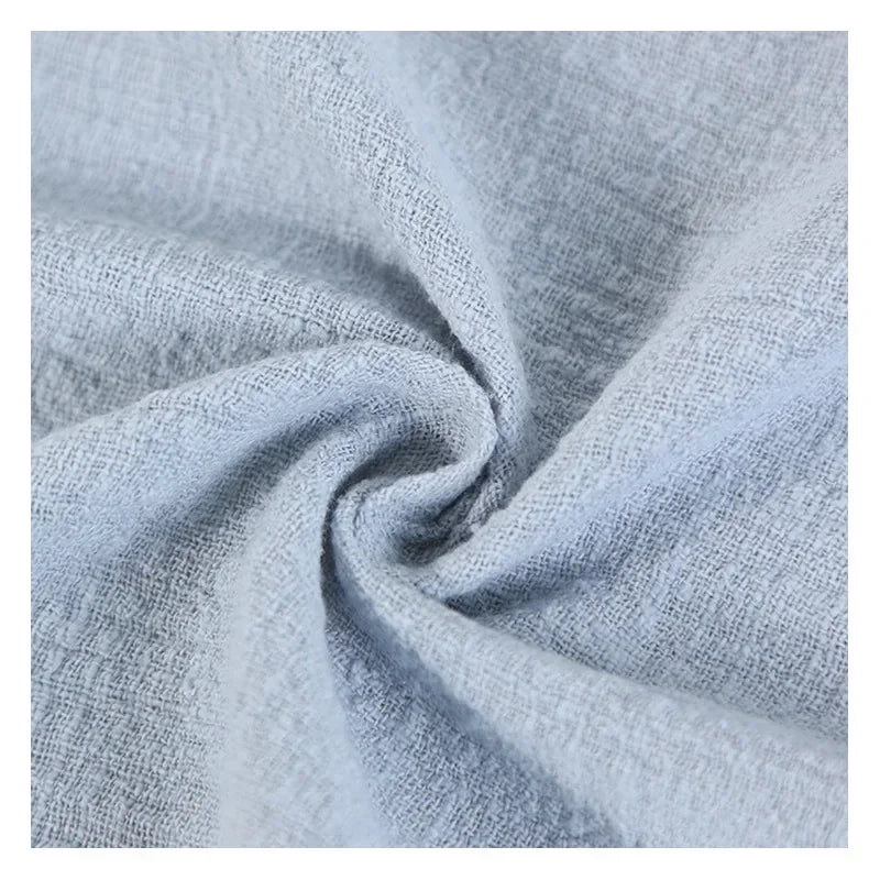 Soft Thin Linen Cotton Fabric Solid Color Organic Material Pure Natural Flax For Sewing