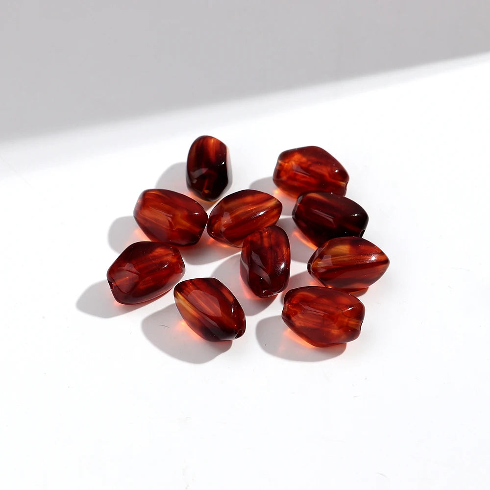 20pcs Dual Color  Stone Shape Loose Spacer Beads for DIY Jewelry