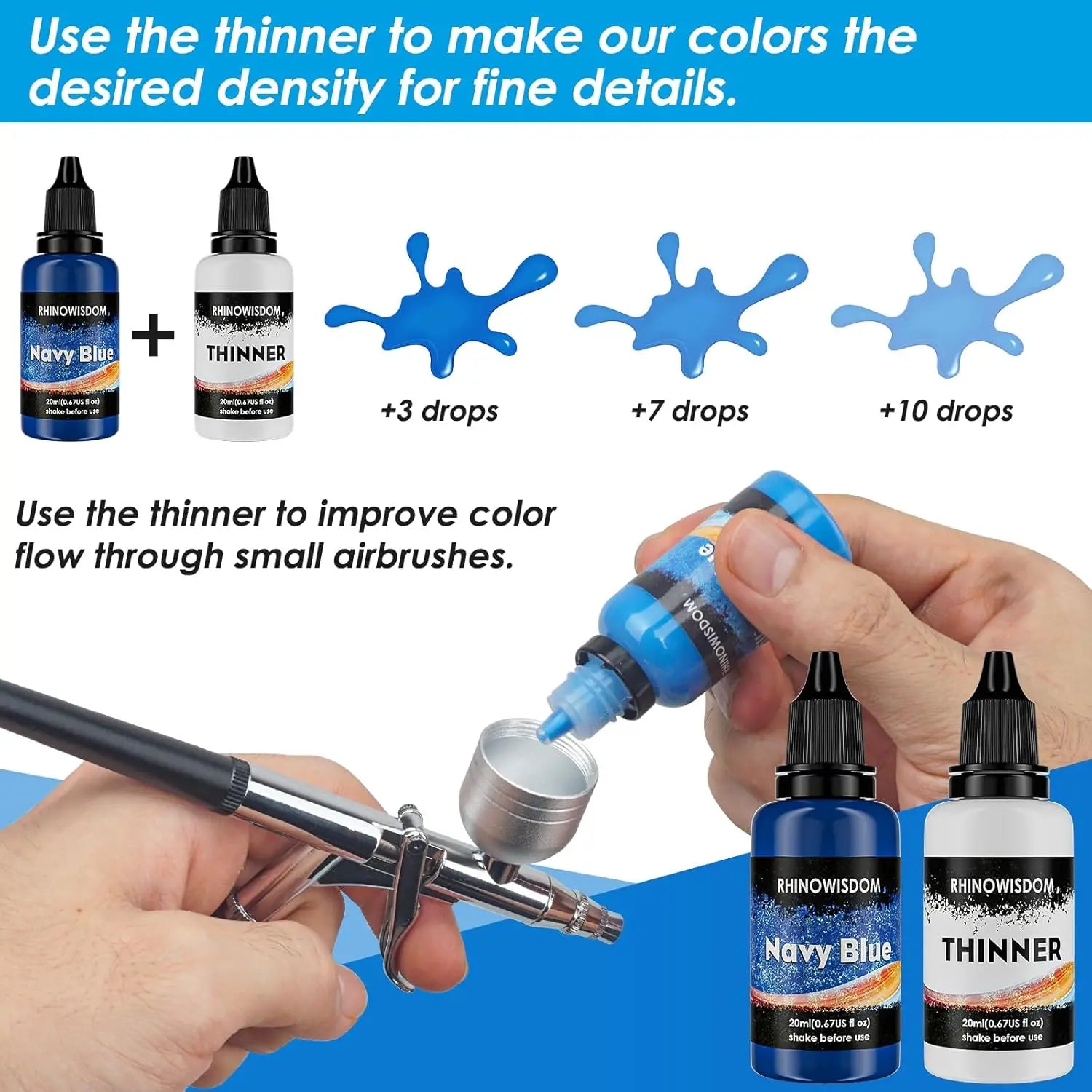 44 Color Metallic Airbrush Paint Set