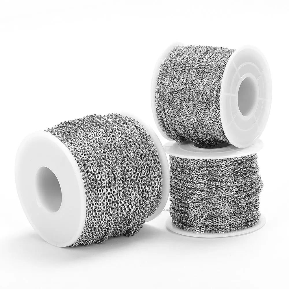 10 Meters Stainless Steel Chain,Gold&Steel Color Link for DIY Jewelry Making