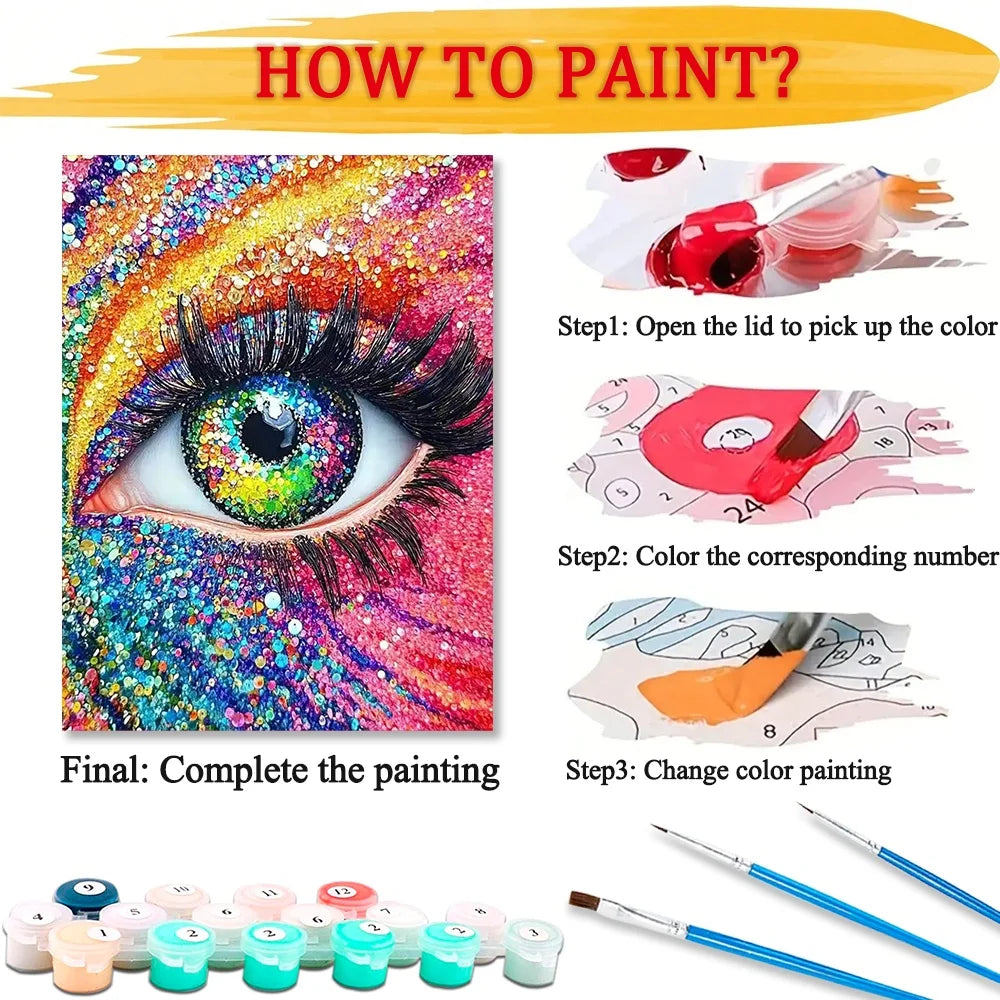 Colorful Eye Paint By Numbers For Adult