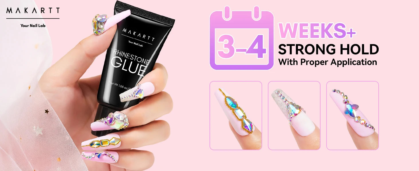 Nail Rhinestone Glue Set - for 3D Art Design Super Strong Adhesive