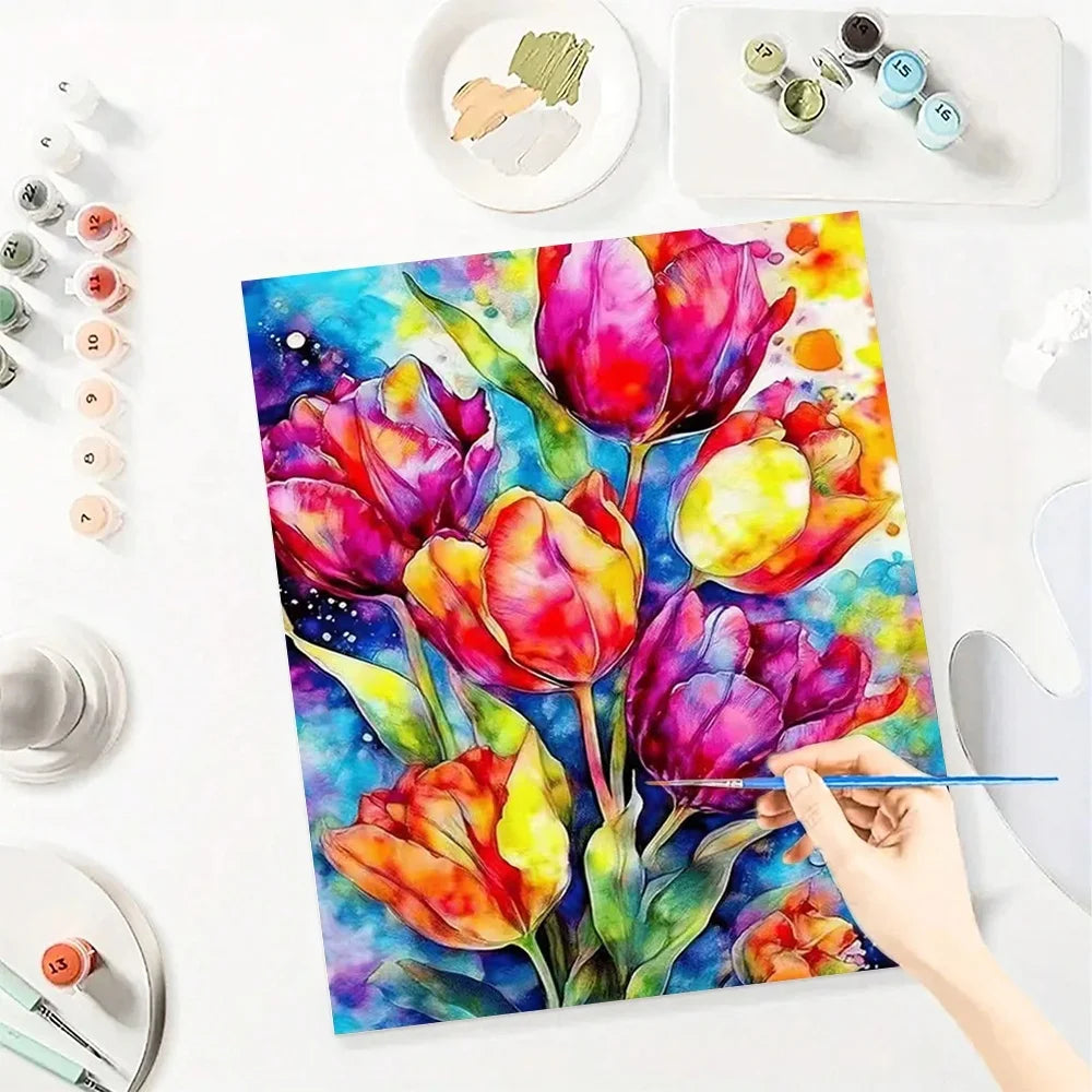 Tulip Paint By Numbers For Adult Flower