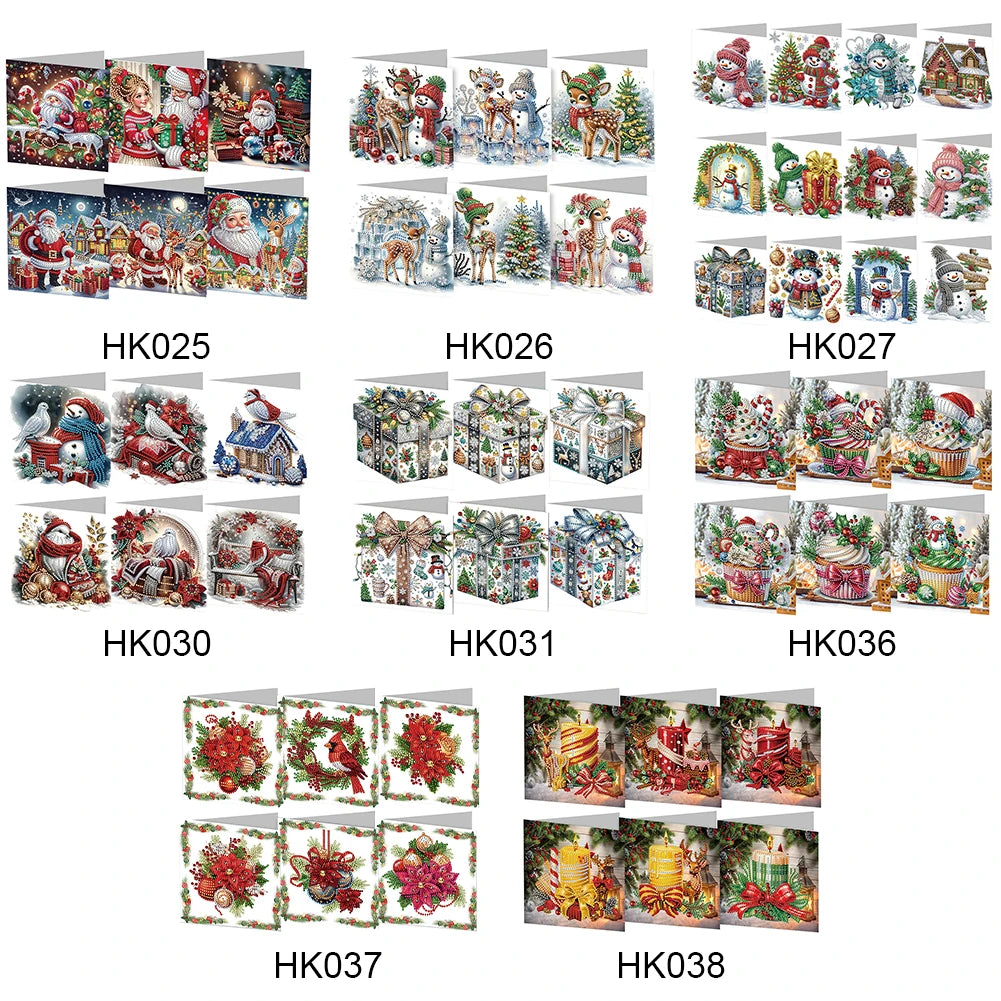 DIY Christmas Greeting Cards 12pc Diamond Painting Kits
