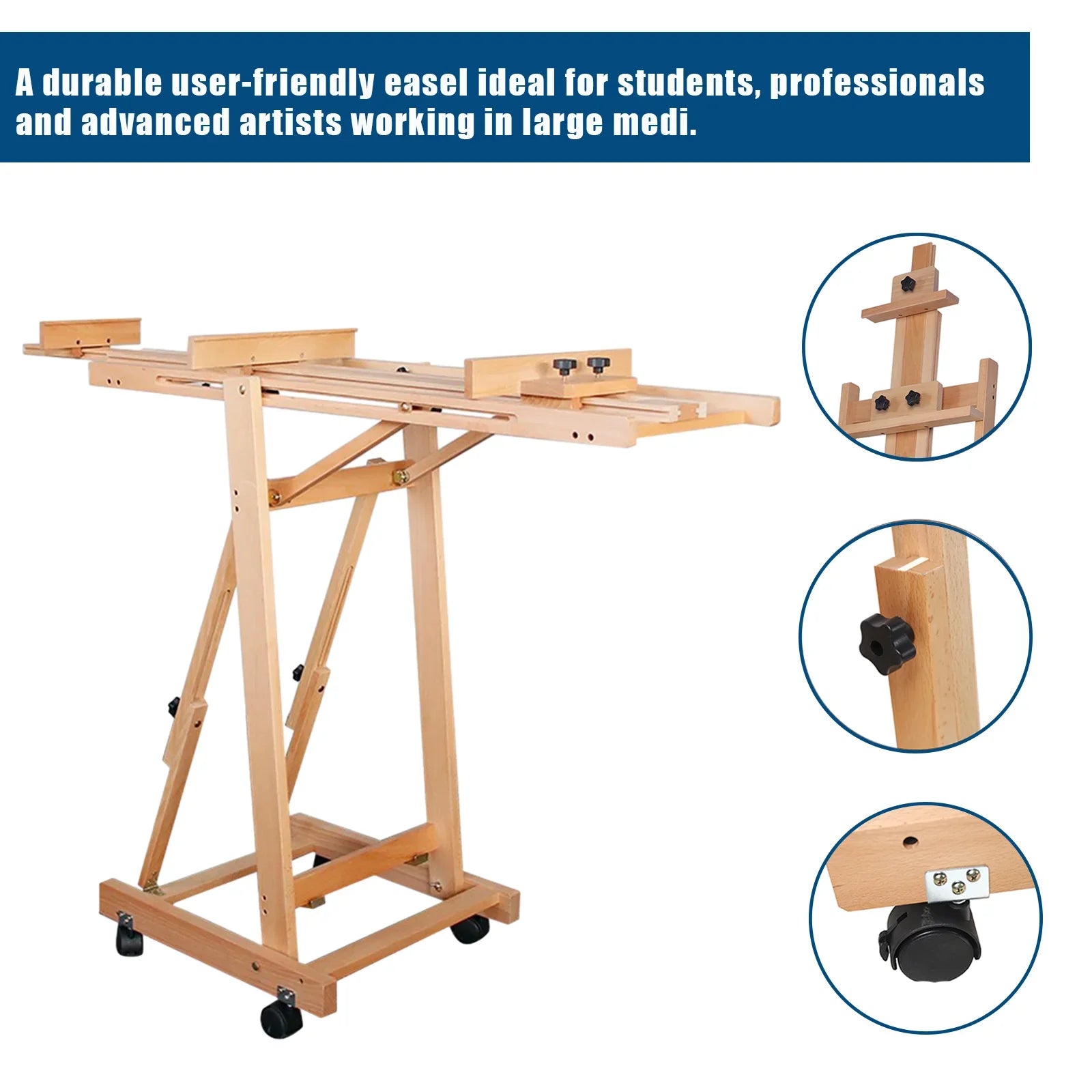 Large Removable Artist Studio Easel Wood Art Station