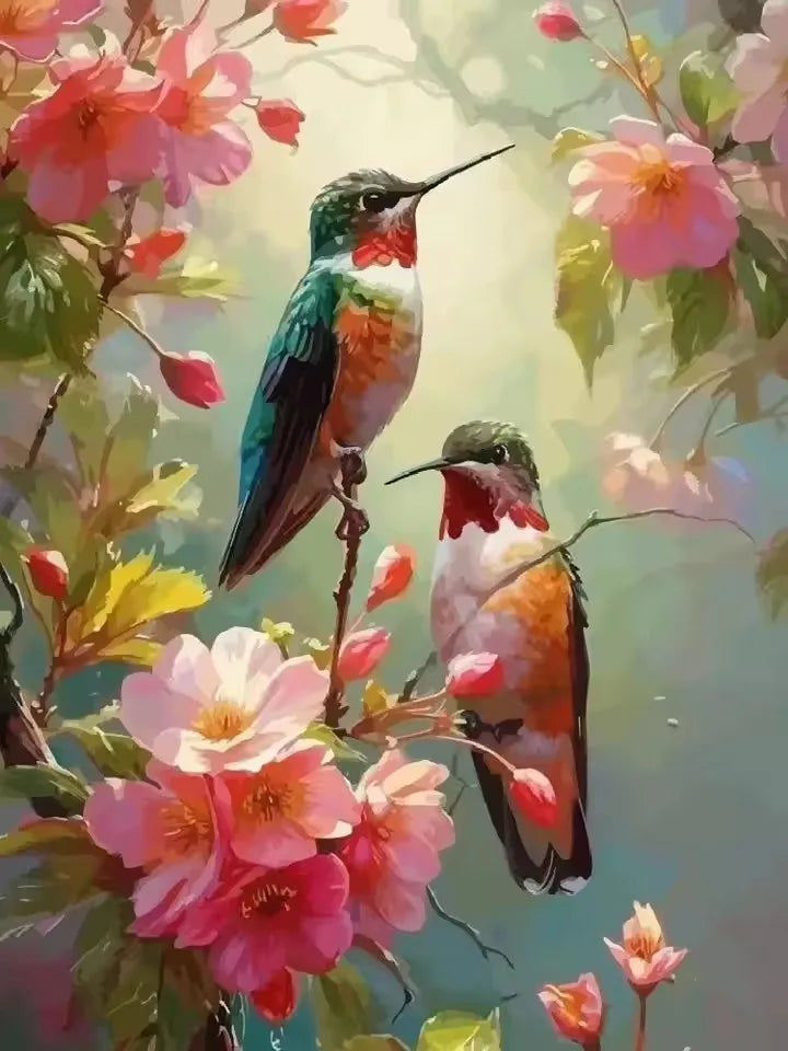 5D Diamond Painting Set Hummingbird Flower Bird Art Embroidery Home Wall Decoration Gifts.