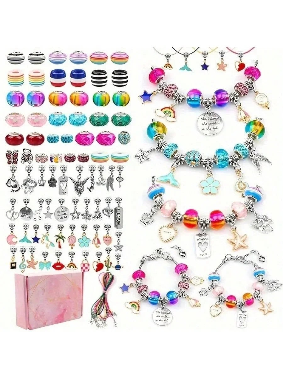 125pcs Girls Charm Bracelet Making Kit, Jewelry Making Supplies