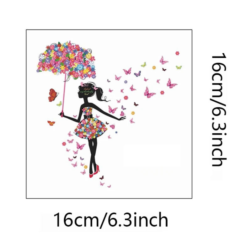 wall stickers switch Butterfly girl children's room, mural Self-adhesive Wall Decals