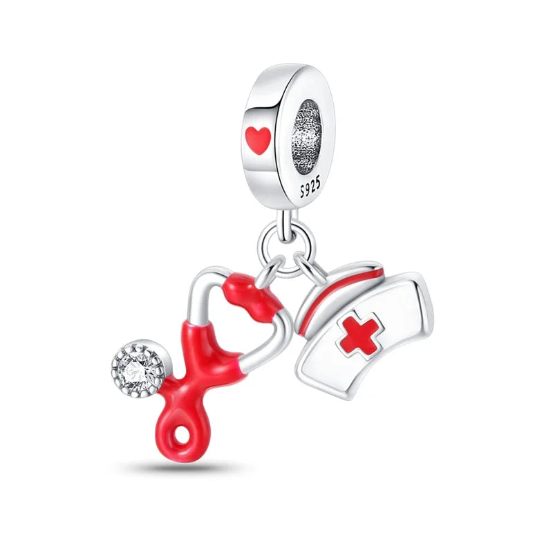 Original 925 Sterling Silver Charm Beads Medical Series