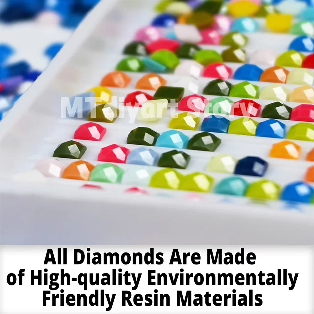120 Colors Resin DIY Diamond Painting Beautiful Woman with Glasses Flower with Sticker.