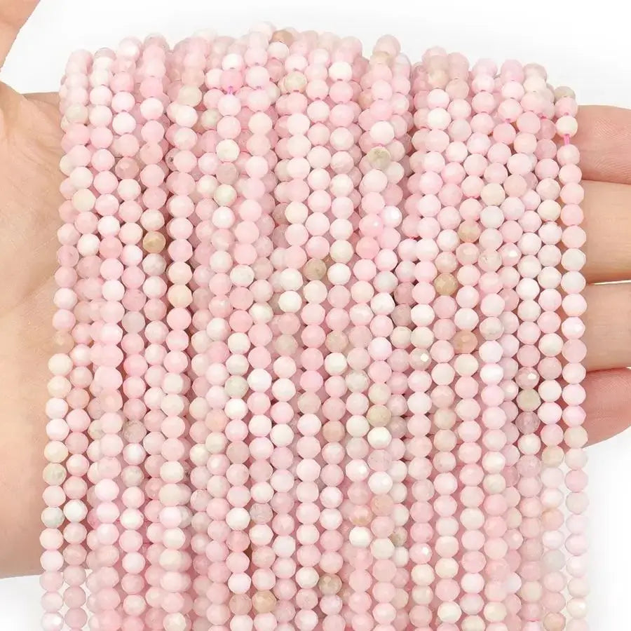 Faceted Natural Stone Beads Faceted Amazonite Aquamarine Opal Labradorite Loose Spacer Bead