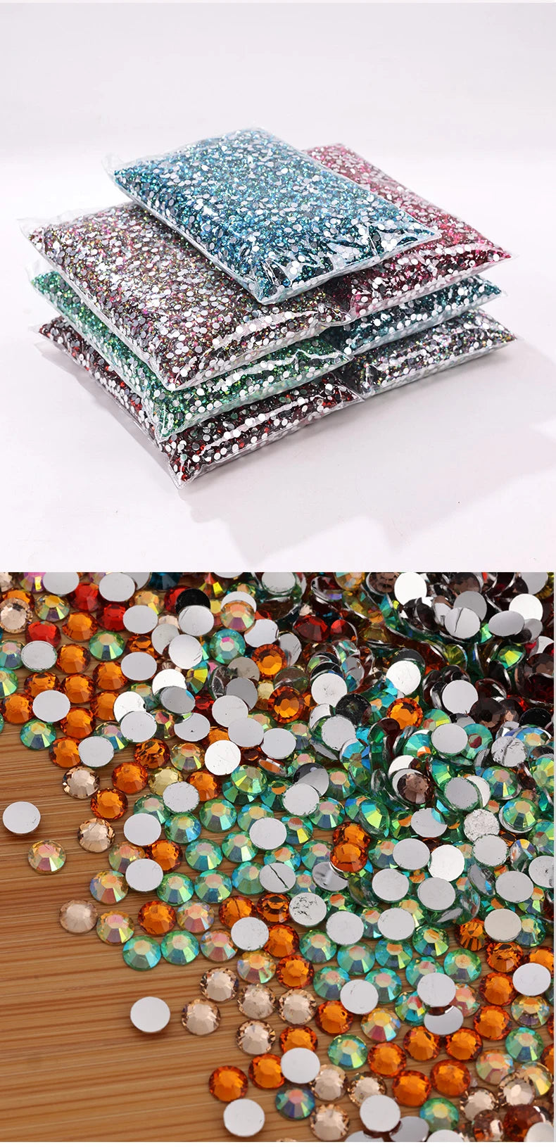 Big Package 2-6mm Resin Non Rhinestones Bulk Wholesale, Plastic Crystals Nail DIY