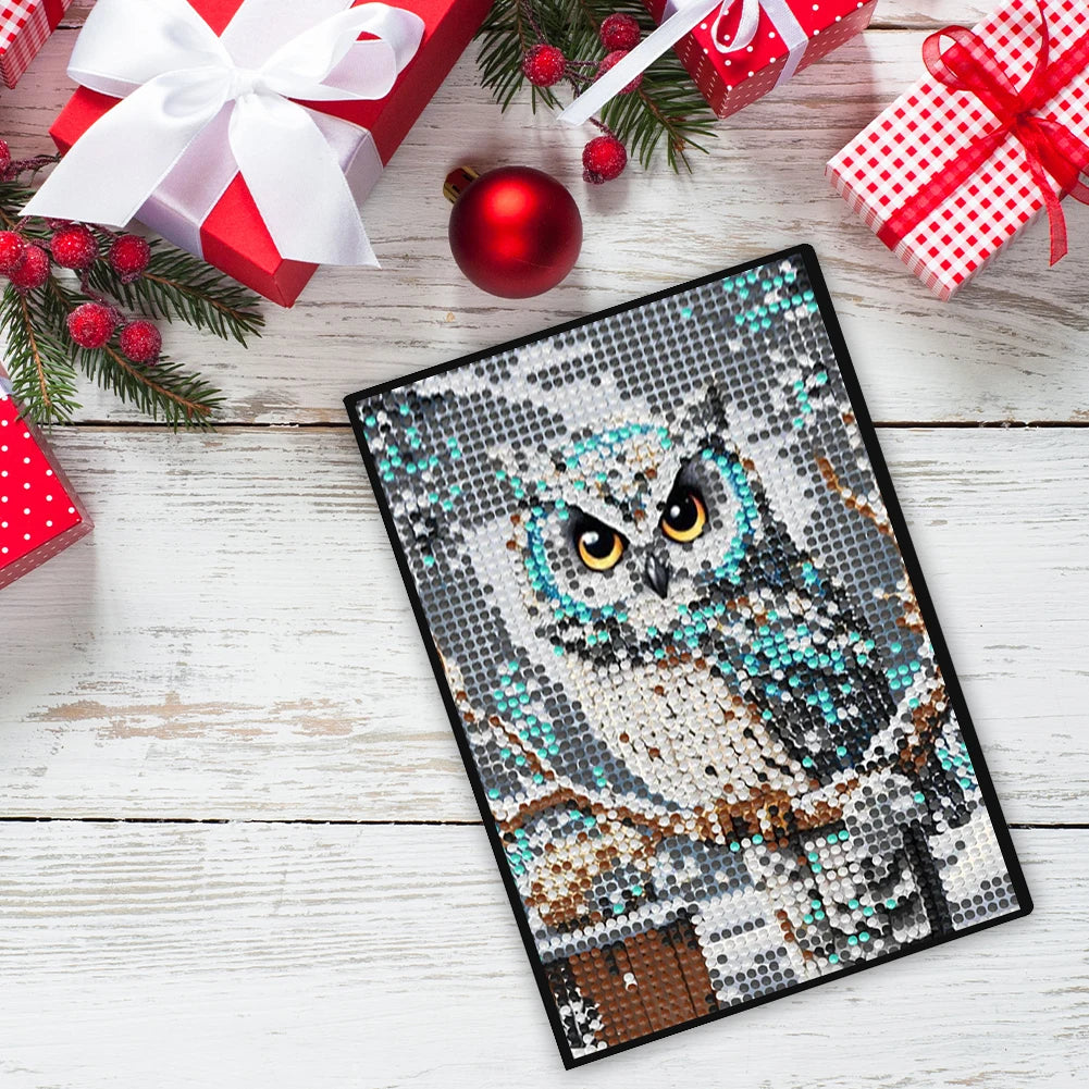 5D DIY Owl Diamond Art Painting Kit Crystal Notepad Sketchbook
