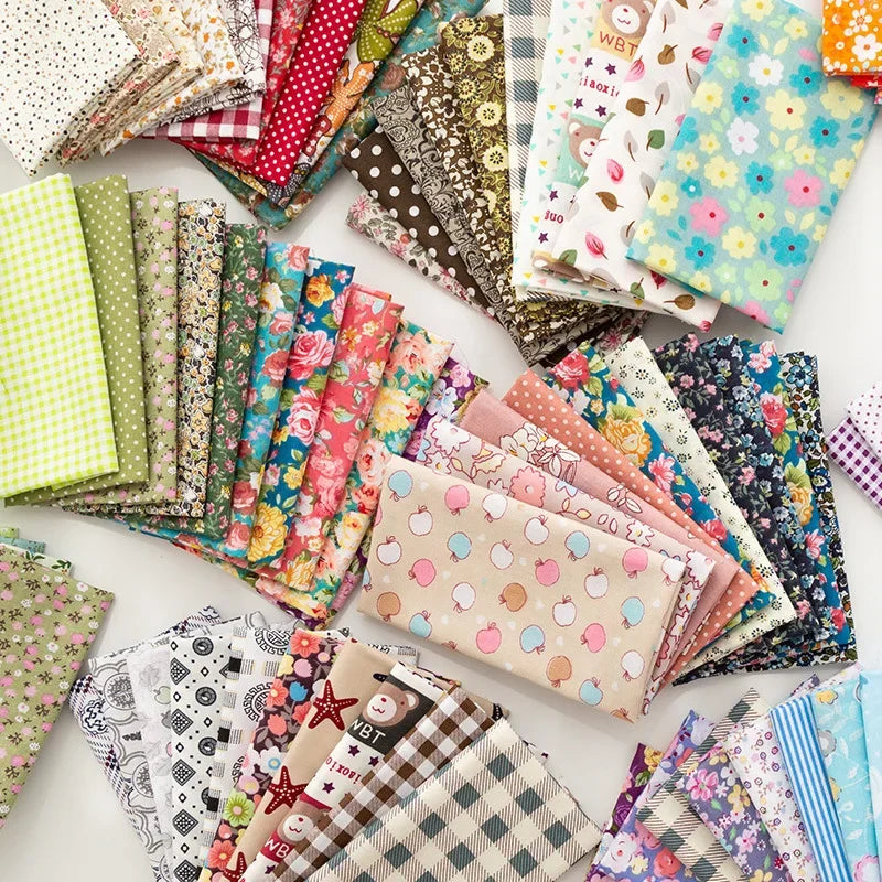 5Pcs/Set 25cmX25cm  Quilting Cloth Patchwork Needlework Handmade DIY Material
