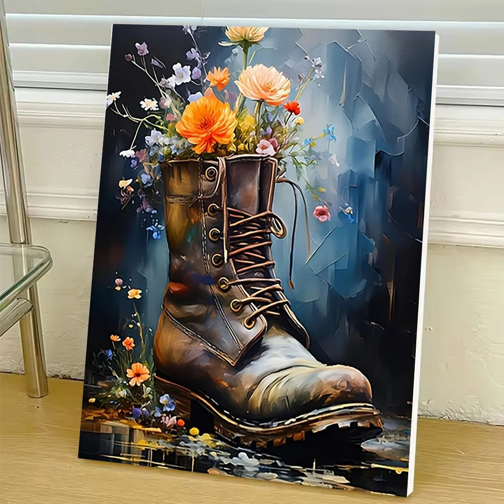 Flower Boot Diy Art Paint By Numbers For Adult