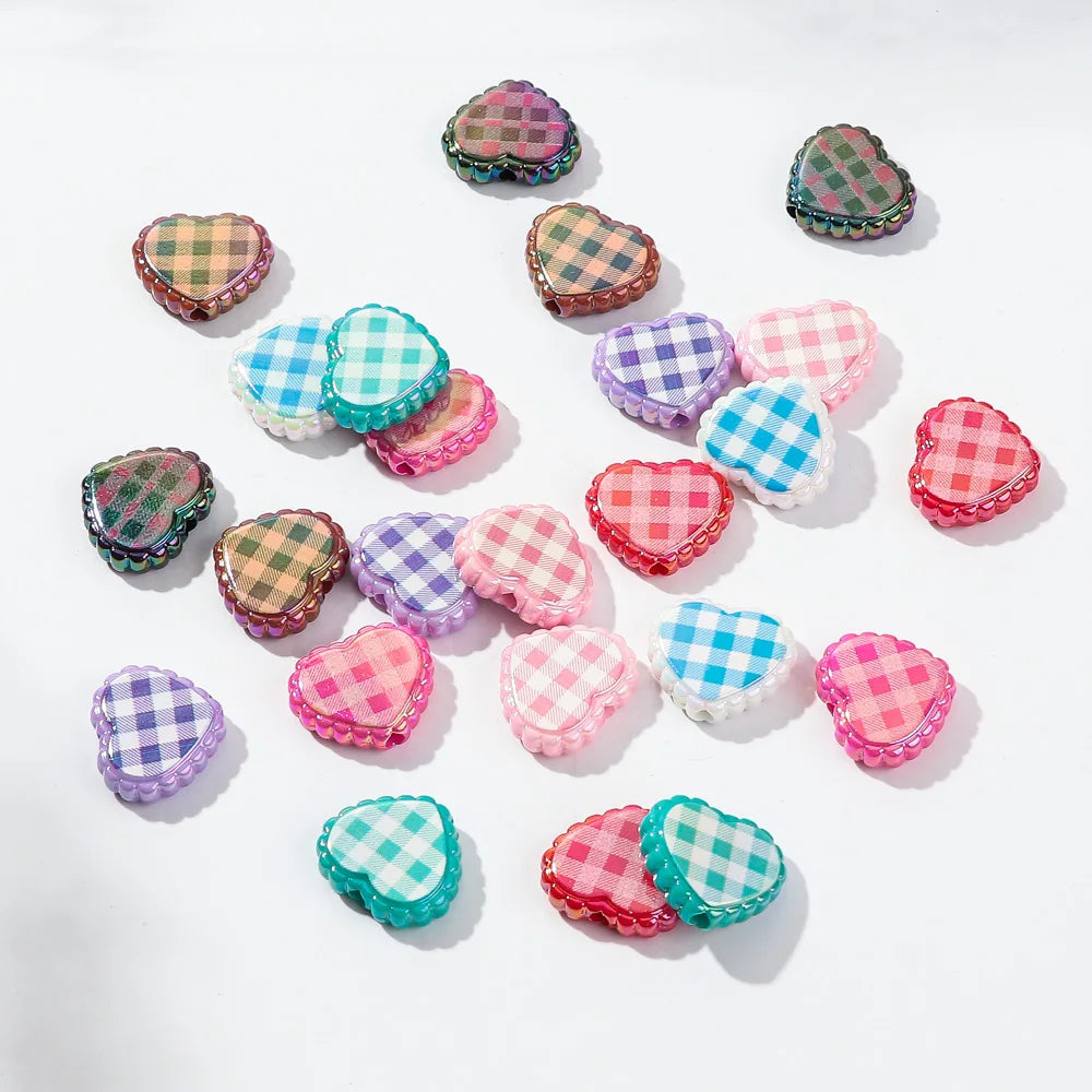 10pcs Love Heart Spacer Loose Beads Charms for DIY Bracelet Necklace Earring Jewelry Accessories