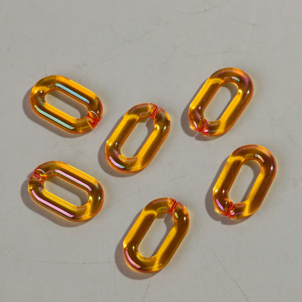 Colorful 20pc Transparent Oval LinkOval Link Chain Beads