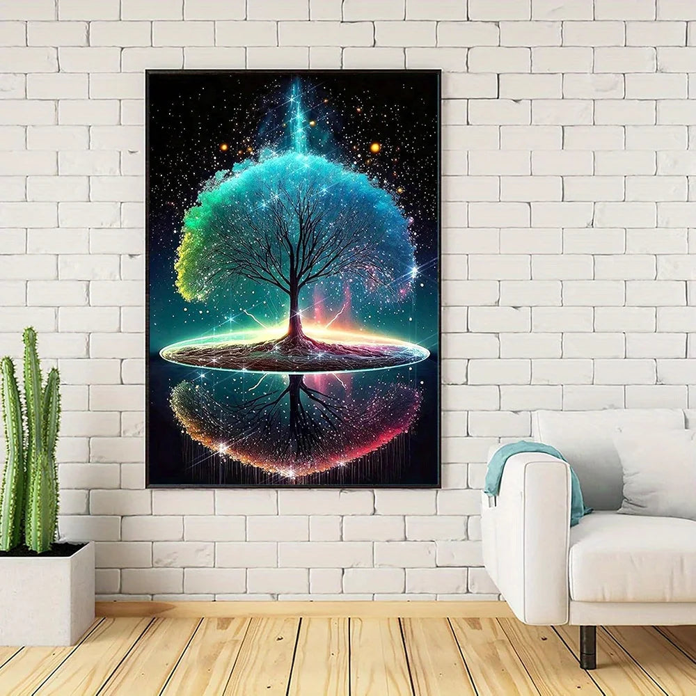 5D Diy Diamond Painting Fantasy Moon Tree Landscape