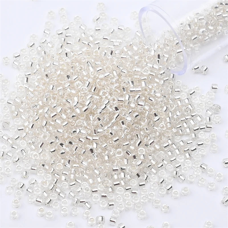 2mm Silver Colour Inside Mini, Beads Glass Craft Beads For DIY Art Craft