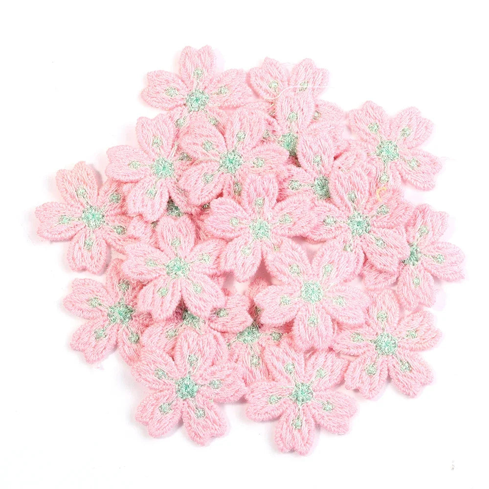 20Pcs/pack Colorful Flower Appliqued Cherry Blossoms Embroidery
